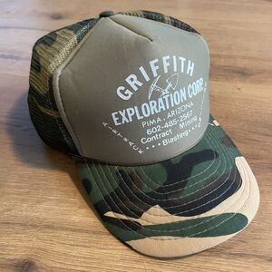 Vintage Camo Camouflage Mesh Trucker Hat Griffith One Size Adjustable